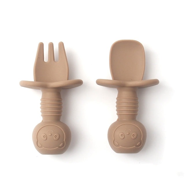 Silicone Baby Fork and Spoon Set (2pcs)