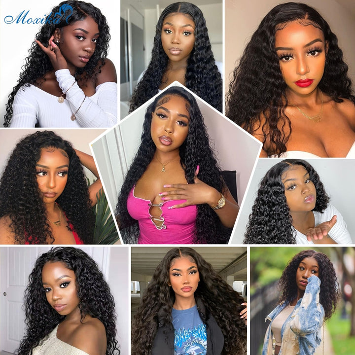 Deep Wave Closure Lace Frontal Wig