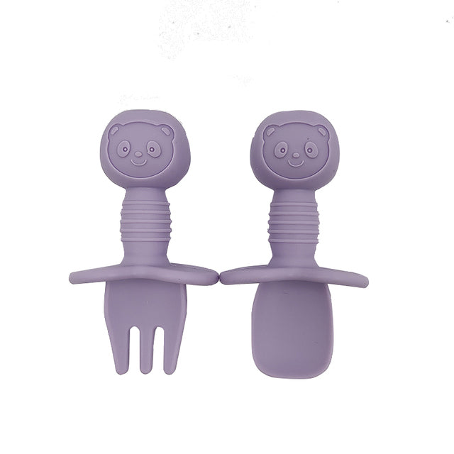 Silicone Baby Fork and Spoon Set (2pcs)