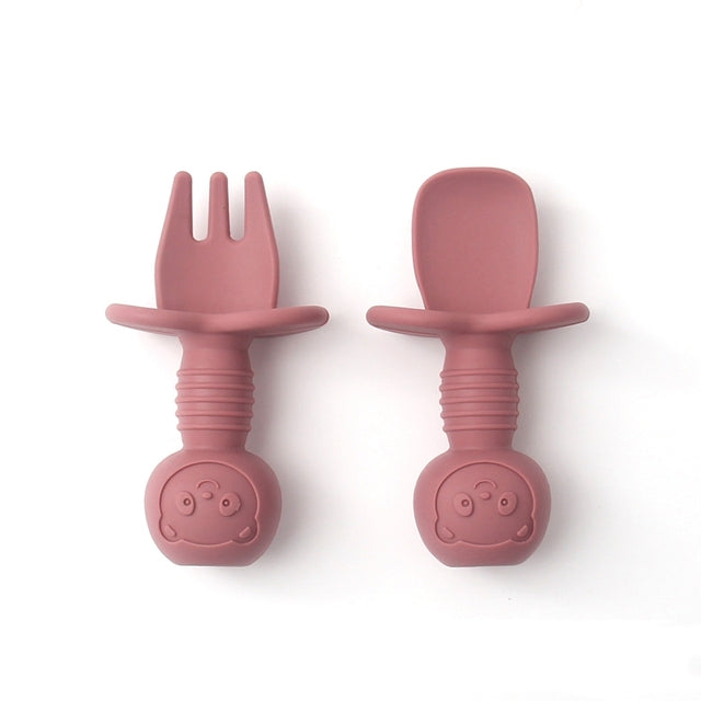 Silicone Baby Fork and Spoon Set (2pcs)