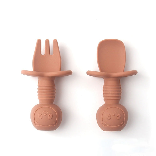 Silicone Baby Fork and Spoon Set (2pcs)