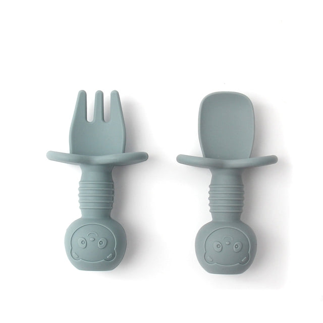 Silicone Baby Fork and Spoon Set (2pcs)