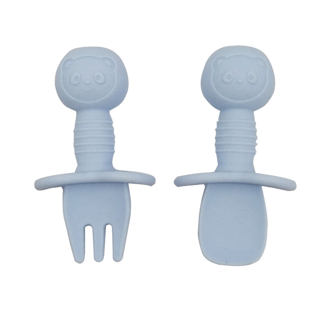 Silicone Baby Fork and Spoon Set (2pcs)