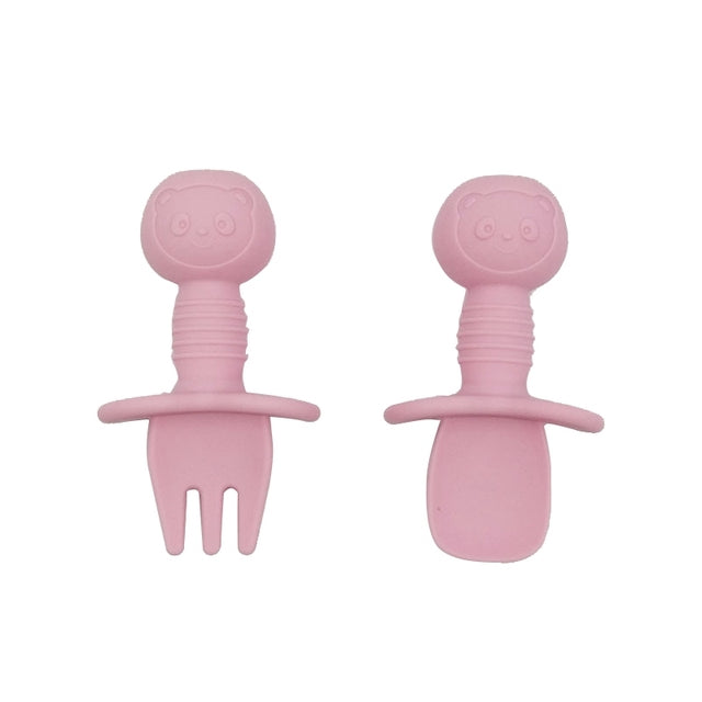 Silicone Baby Fork and Spoon Set (2pcs)