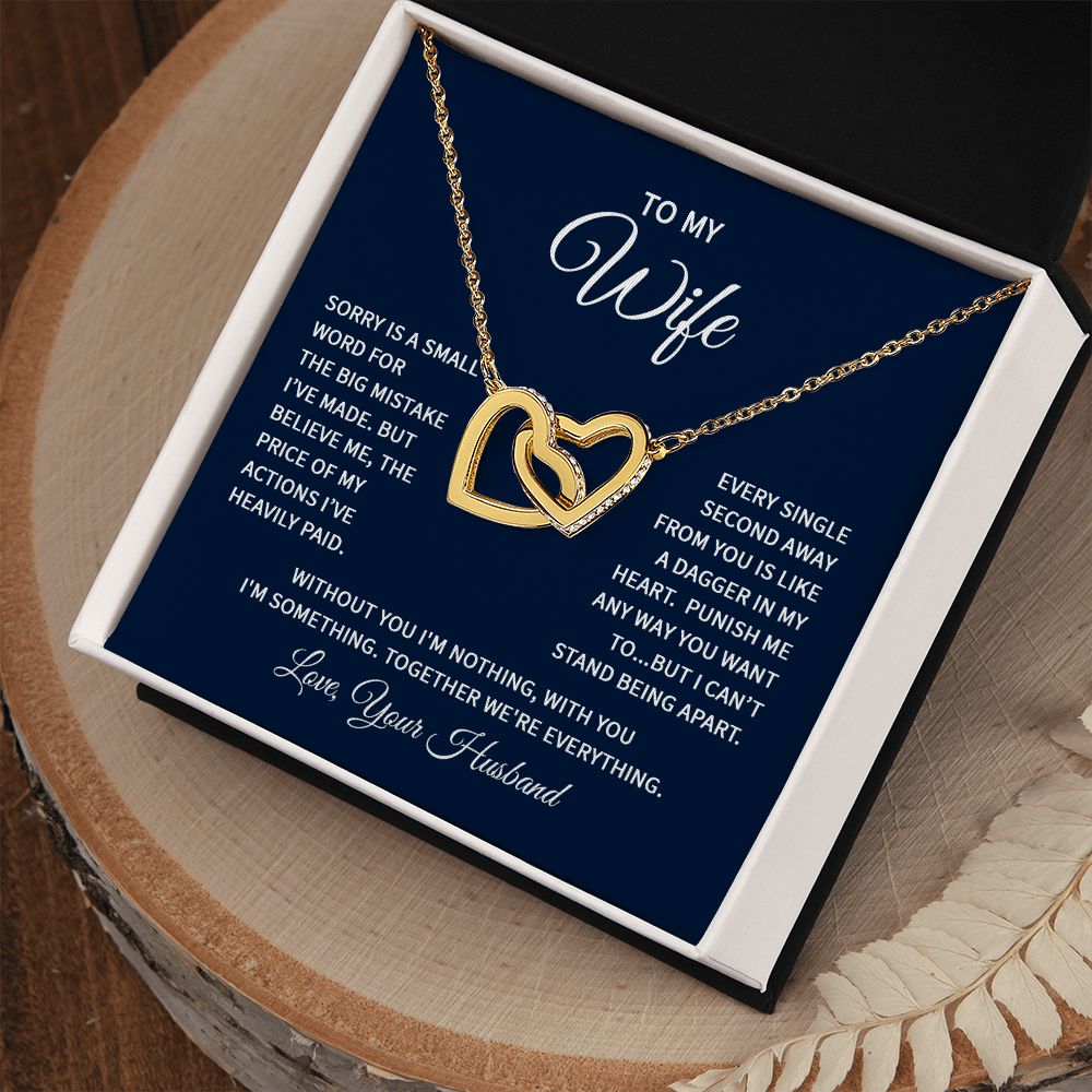 Interlocking Hearts Necklace - For Wife From Husband