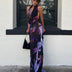 Backless Maxi Dress Sexy Purple