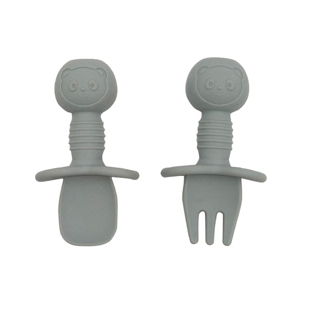 Silicone Baby Fork and Spoon Set (2pcs)