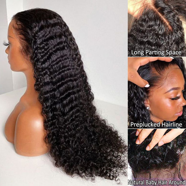 Deep Wave Closure Lace Frontal Wig